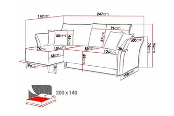 Staffin 3-seters hjørnesovesofa - Møbler - Sofaer - Sovesofaer
