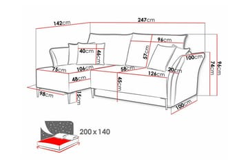 Staffin 3-seters hjørnesovesofa - Møbler - Sofaer - Sovesofaer