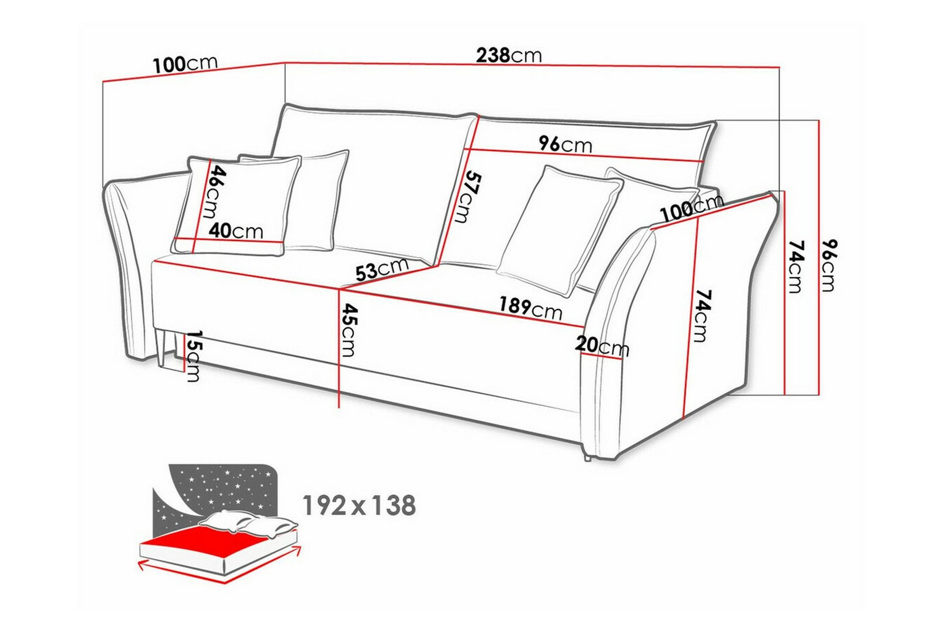 Staffin 3-seters Sovesofa - Beige - Møbler - Sofaer - Sovesofaer
