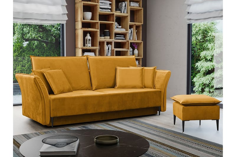 Staffin 3-seters Sovesofa - Gul - Møbler - Sofaer - Sovesofaer