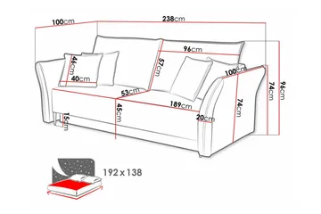 Staffin 3-seters sovesofa - Møbler - Sofaer - Sovesofaer