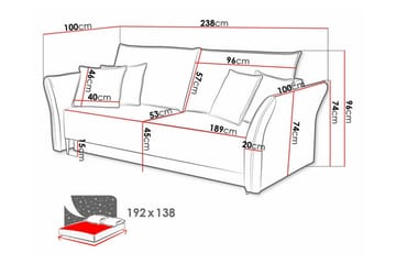 Staffin 3-seters sovesofa - Møbler - Sofaer - Sovesofaer