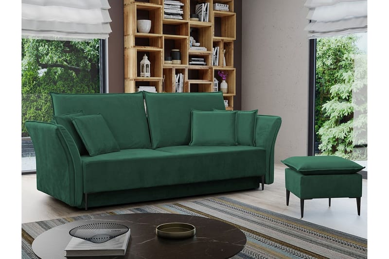Staffin 3-sits Bäddsoffa Dark green - Møbler - Sofaer - Sovesofaer