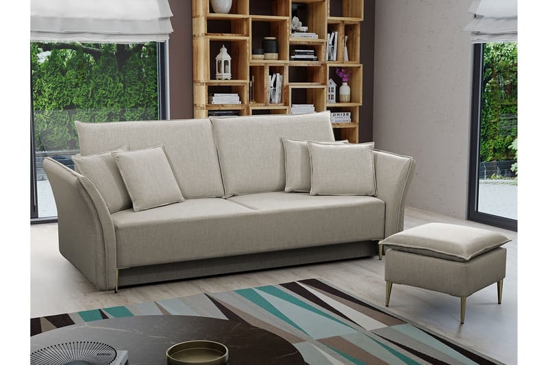 Staffin 3-sits Bäddsoffa NO_BRAND beige - Møbler - Sofaer - Sovesofaer