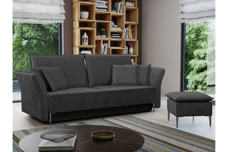 Staffin 3-sits Bäddsoffa NO_BRAND Dark grey - Møbler - Sofaer - Sovesofaer