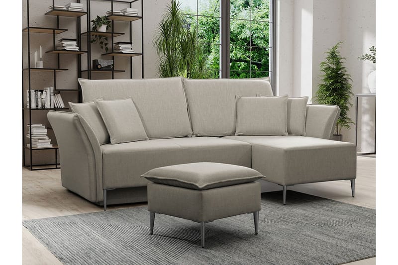 Staffin 3-sits Hörnbäddsoffa NO_BRAND beige - Møbler - Sofaer - Sovesofaer