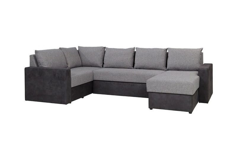 Staffin 4-seter Høyre U-formet Hjørnesovesofa 140x270 cm med Oppbevaring i Stoff, Grå