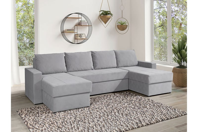Staffin 4-seters Hjørnesovesofa - Lysegrå - Møbler - Sofaer - Sovesofaer