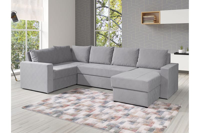 Staffin 4-seters Hjørnesovesofa - Lysegrå - Møbler - Sofaer - Sovesofaer