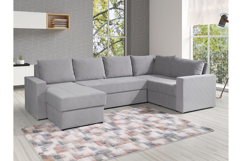 Staffin 4-seters Hjørnesovesofa - Lysegrå - Møbler - Sofaer - Sovesofaer
