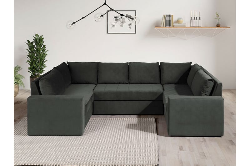 Staffin 4-seters Hjørnesovesofa - Mørkegrå - Møbler - Sofaer - Sovesofaer