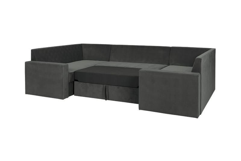 Staffin 4-seters Hjørnesovesofa - Mørkegrå - Møbler - Sofaer - Sovesofaer