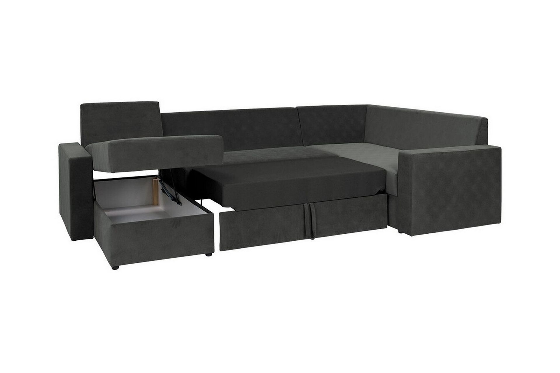 Staffin 4-seters Hjørnesovesofa - Mørkegrå/Lysegrå - Møbler - Sofaer - Sovesofaer
