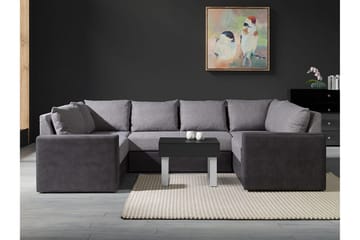 Staffin 4-seters U-formet Hjørnesovesofa 140x276 cm med Oppbevaring i Stoff - Grå - Møbler - Sofaer - Sovesofaer