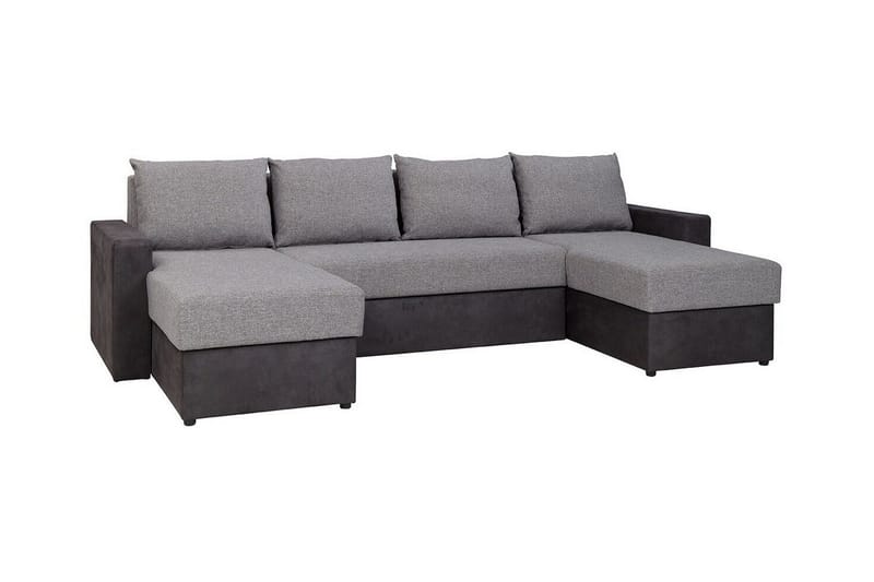 Staffin 4-seters U-formet Hjørnesovesofa 140x283 cm med Oppbevaring i Stoff, Grå