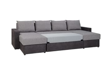Staffin 4-seters U-formet Hjørnesovesofa 140x283 cm med Oppbevaring i Stoff - Mørkegrå - Møbler - Sofaer - Sovesofaer