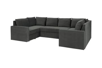 Staffin 4-seters U-formet Sovesofa med Sjeselong 140x276 cm med Oppbevaring i Stoff - Mørkegrå - Møbler - Sofaer - Sovesofaer
