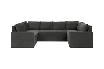 Staffin 4-seters U-formet Sovesofa med Sjeselong 140x276 cm med Oppbevaring i Stoff - Mørkegrå - Møbler - Sofaer - Sovesofaer