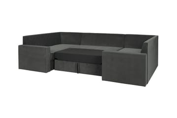 Staffin 4-seters U-formet Sovesofa med Sjeselong 140x276 cm med Oppbevaring i Stoff - Mørkegrå - Møbler - Sofaer - Sovesofaer