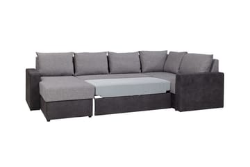 Staffin 4-seters Venstre U-formet Hj ørnesovesofa 140x270 cm med Oppbevaring i Stoff - Mørkegrå - Møbler - Sofaer - Sovesofaer