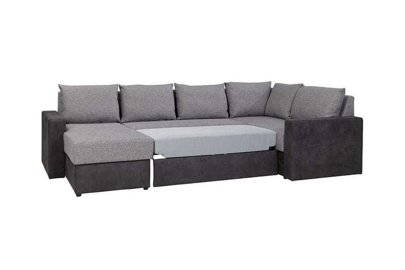 Staffin 4-seters Venstre U-formet Hjørnesovesofa 140x270 cm med Oppbevaring i Stoff - Mørkegrå - Møbler - Sofaer - Sovesofaer