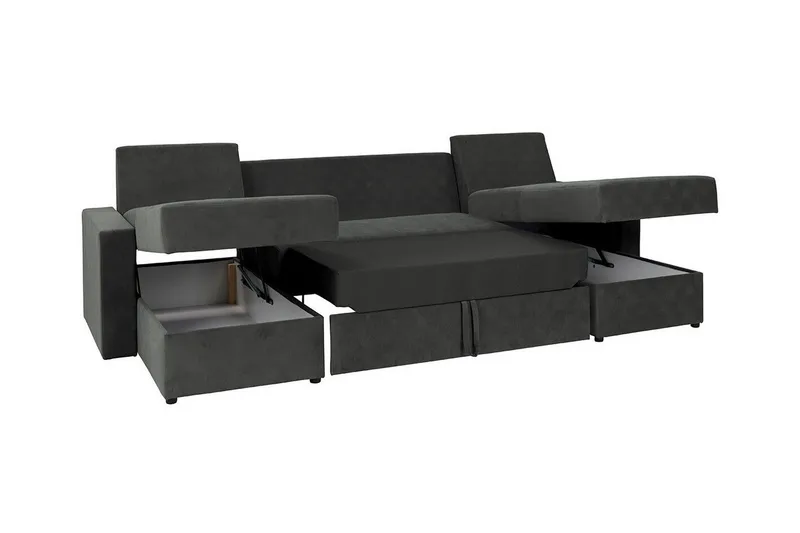 Staffin 4-sits Hörnbäddsoffa Dark grey - Møbler - Sofaer - Sovesofaer