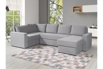Staffin 4-sits Hörnbäddsoffa Ljusgrå - Møbler - Sofaer - Sovesofaer