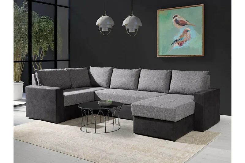 Staffin 4-sits Hörnbäddsoffa Ljusgrå - Møbler - Sofaer - Sovesofaer