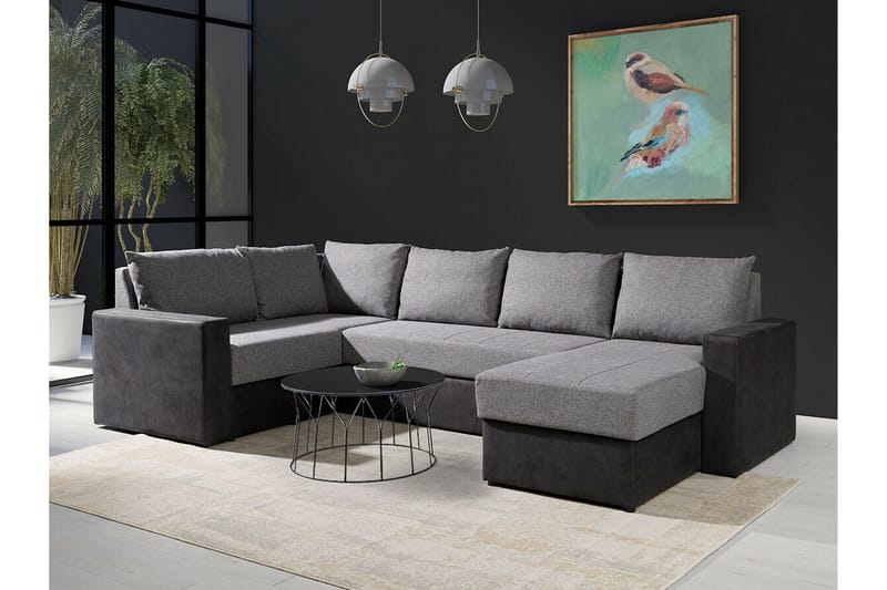 Staffin 4-sits Hörnbäddsoffa Ljusgrå - Møbler - Sofaer - Sovesofaer