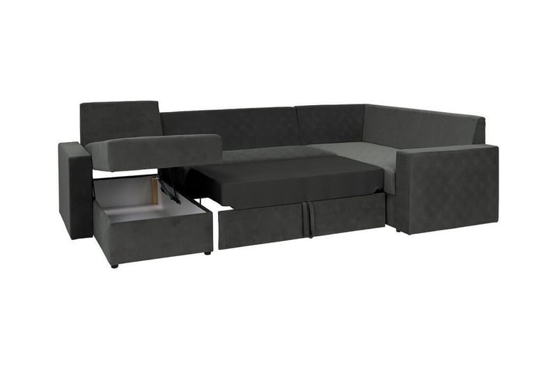 Staffin 4-sits Hörnbäddsoffa NO_BRAND Dark grey - Møbler - Sofaer - Sovesofaer