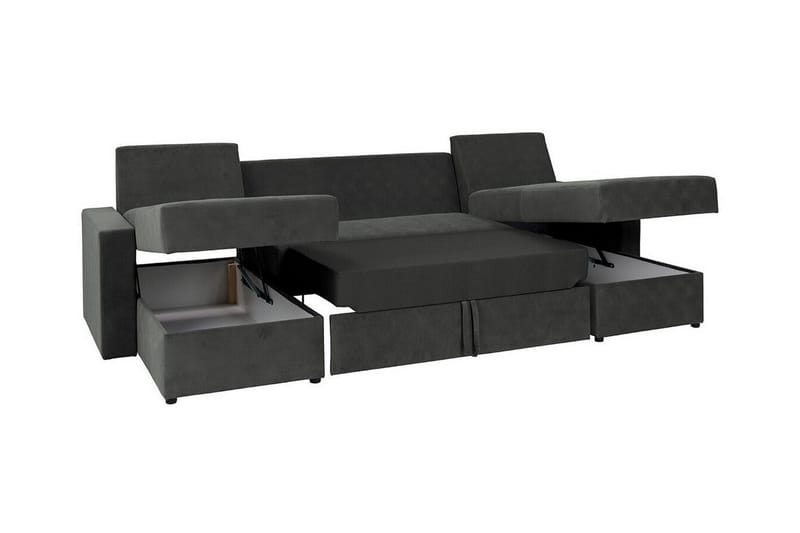 Staffin 4-sits Hörnbäddsoffa NO_BRAND Light grey/Dark grey - Møbler - Sofaer - Sovesofaer