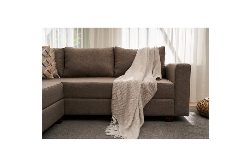 Sufian Hjørne sovesofa 4 seter - Brun - Møbler - Sofaer - Sovesofaer