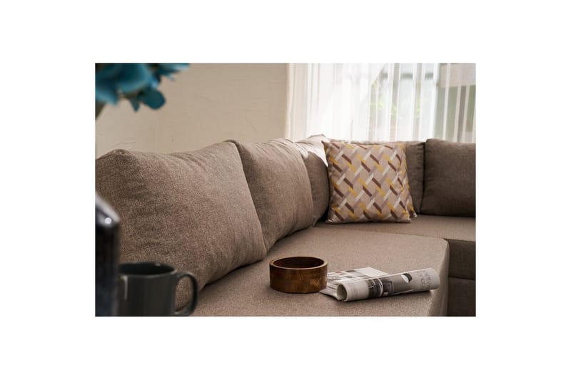 Sufian Hjørne sovesofa 4 seter - Brun - Møbler - Sofaer - Sovesofaer