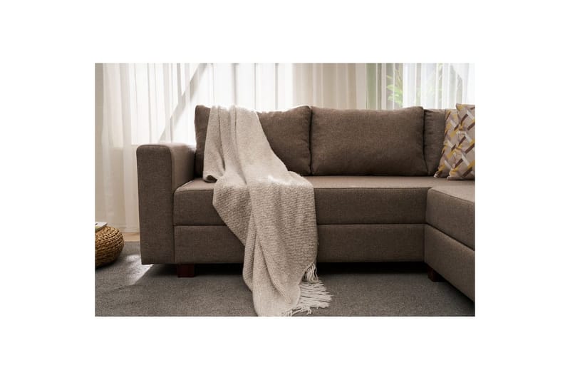 Sufian Hjørne sovesofa 4 seter - Brun - Møbler - Sofaer - Sovesofaer