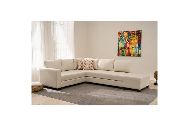 Sufian Hjørne sovesofa 4 seter - Cremehvit - Møbler - Sofaer - Sovesofaer