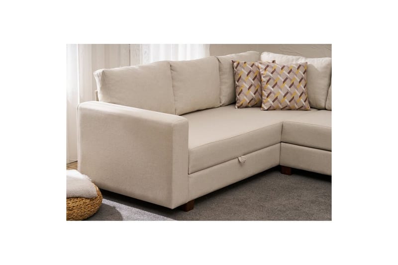 Sufian Hjørne sovesofa 4 seter - Cremehvit - Møbler - Sofaer - Sovesofaer