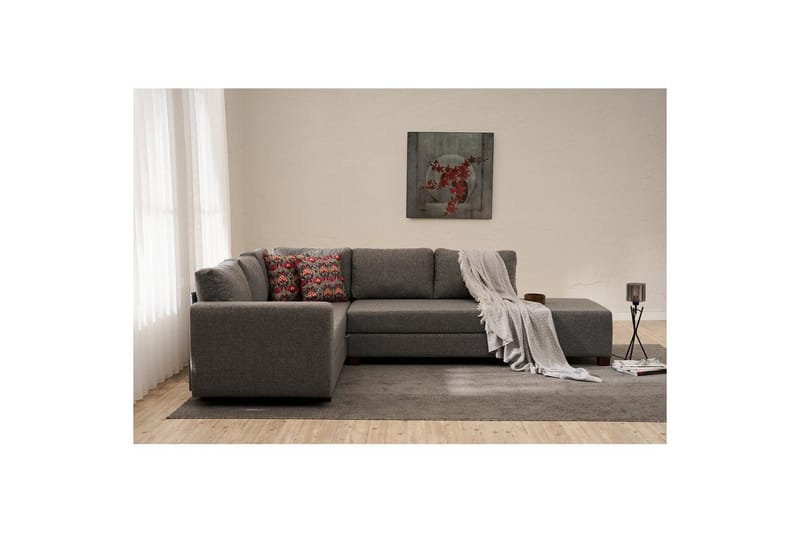 Sufian Hjørne sovesofa 4 seter - Mørkegrå - Møbler - Sofaer - Sovesofaer