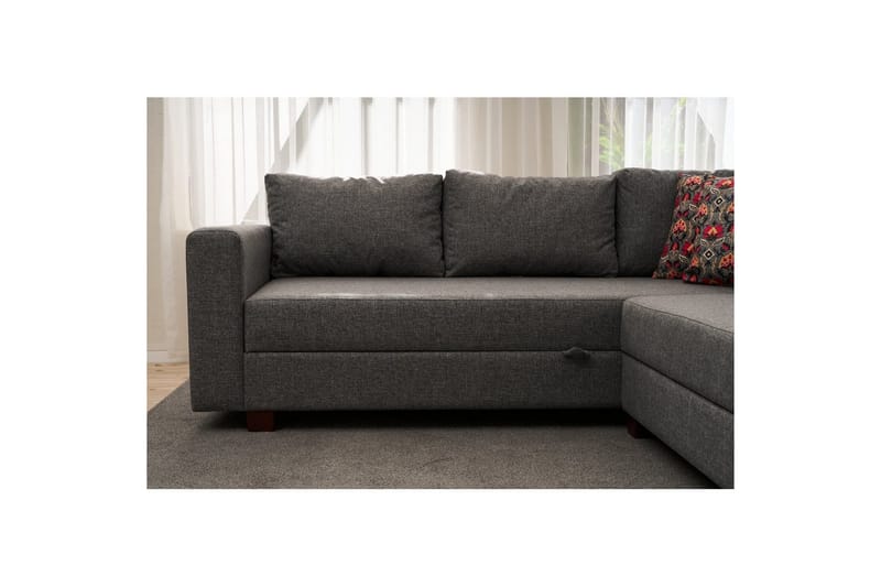 Sufian Hjørne sovesofa 4 seter - Mørkegrå - Møbler - Sofaer - Sovesofaer