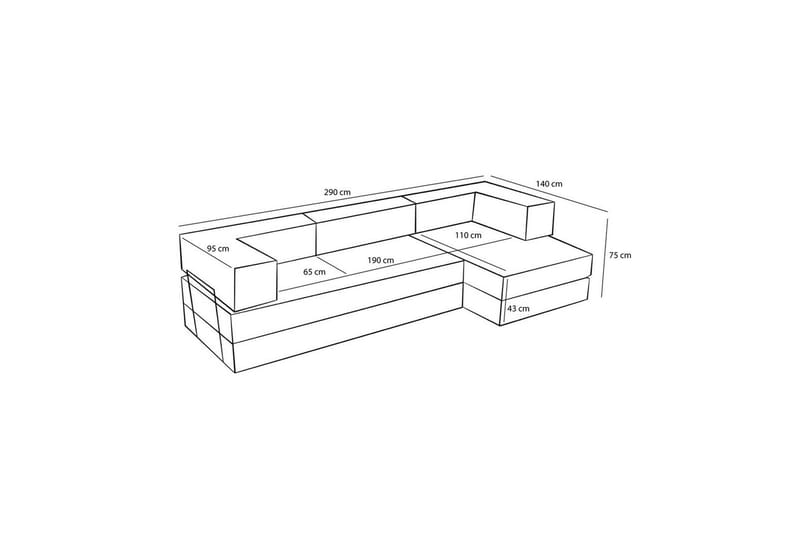 Sufian hjørne sovesofa to hjørner 3 seter - Beige - Møbler - Sofaer - Sovesofaer