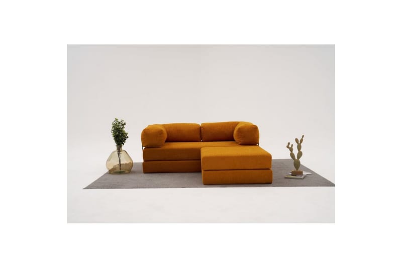 Sufian hjørnesovesofa med Divan 2-seter - Oransje - Møbler - Sofaer - Sovesofaer