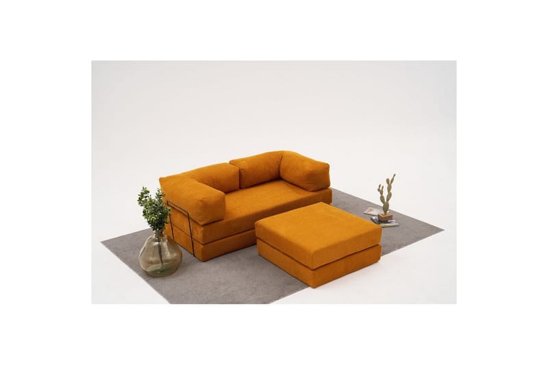 Sufian hjørnesovesofa med Divan 2-seter - Oransje - Møbler - Sofaer - Sovesofaer