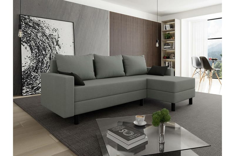 Summerhill 3-seters Hjørnesovesofa - Mørkegrå - Møbler - Sofaer - Sovesofaer