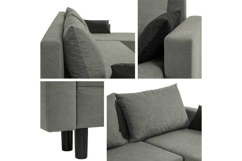 Summerhill 3-seters Hjørnesovesofa - Svart - Møbler - Sofaer - Sovesofaer
