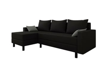 Summerhill 3-seters Hjørnesovesofa - Svart - Møbler - Sofaer - Sovesofaer