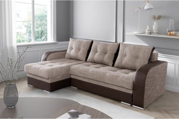 Sydney Hjørnesofa - Beige/Brun - Møbler - Sofaer - Sovesofaer