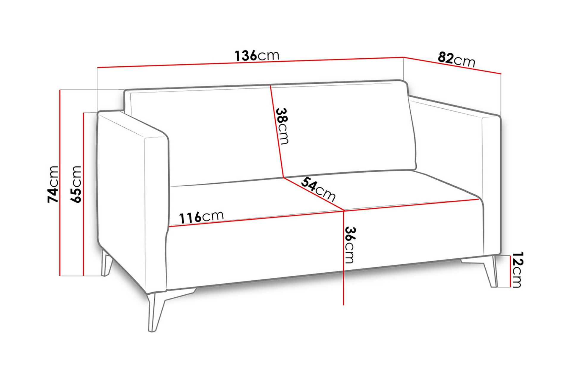 Szafir 2-seter Sofa 82x136 cm - Hvit - Møbler - Sofaer - Sovesofaer