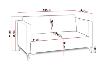 Szafir 2-seter Sofa 82x136 cm - Hvit - Møbler - Sofaer - Sovesofaer