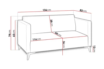 Szafir 2-seter Sofa 82x136 cm - Hvit - Møbler - Sofaer - Sovesofaer