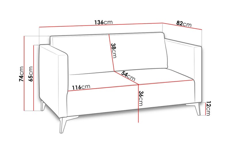 Szafir 2-seter Sofa 82x136 cm - Tre/Natur - Møbler - Sofaer - 2 seter sofa