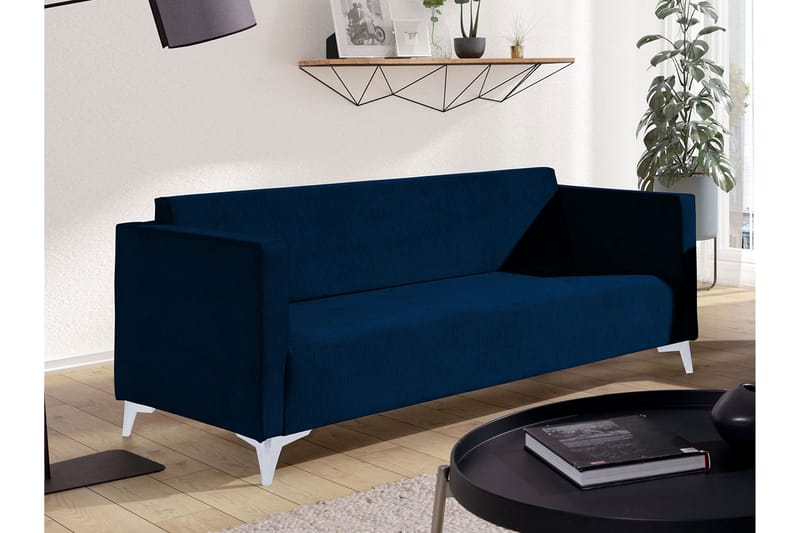 Szafir 3-seter Sofa 82x176 cm - Hvit - Sovesofaer - 3 seters sovesofa - Fløyel sofaer